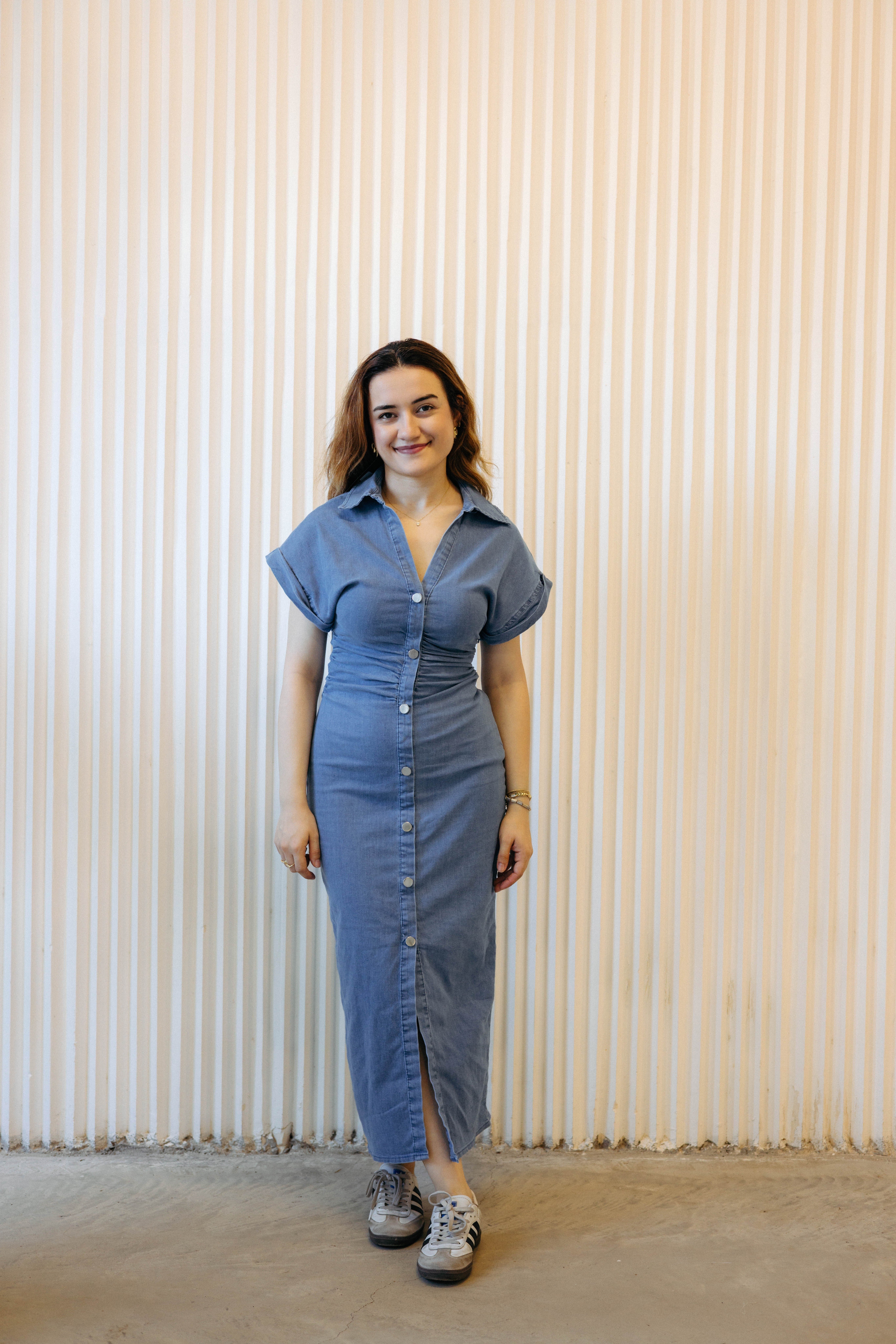 Denim Elbise Mavi
