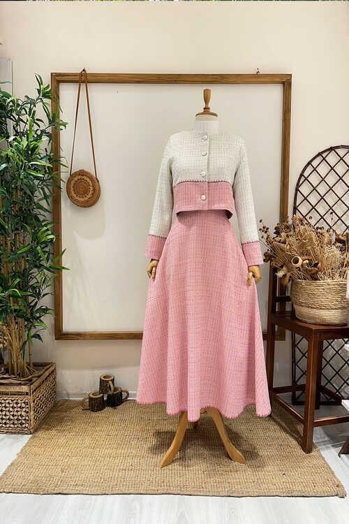 2 RENKLİ SİMLİ TAKIM Pembe