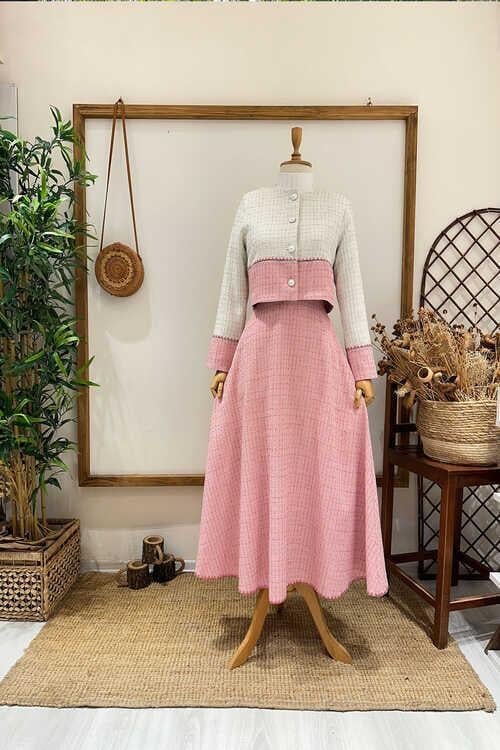 2 RENKLİ SİMLİ TAKIM Pembe