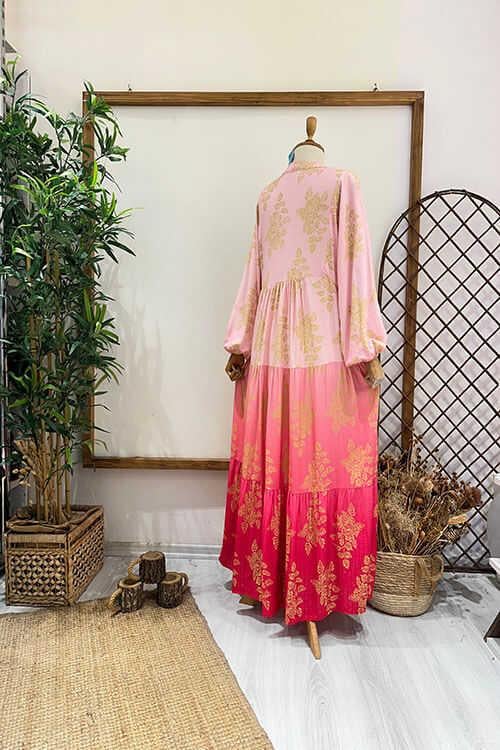 AÇELYA SİMLİ ELBİSE Pembe