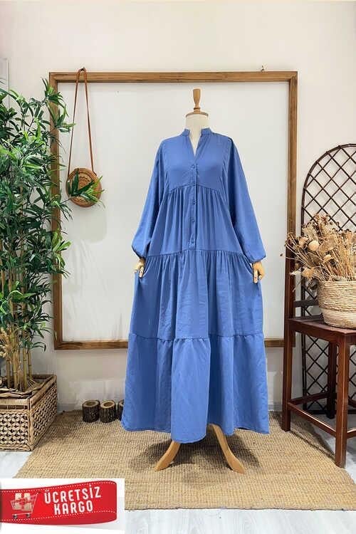 BASİC ELBİSE KOYU MAVİ