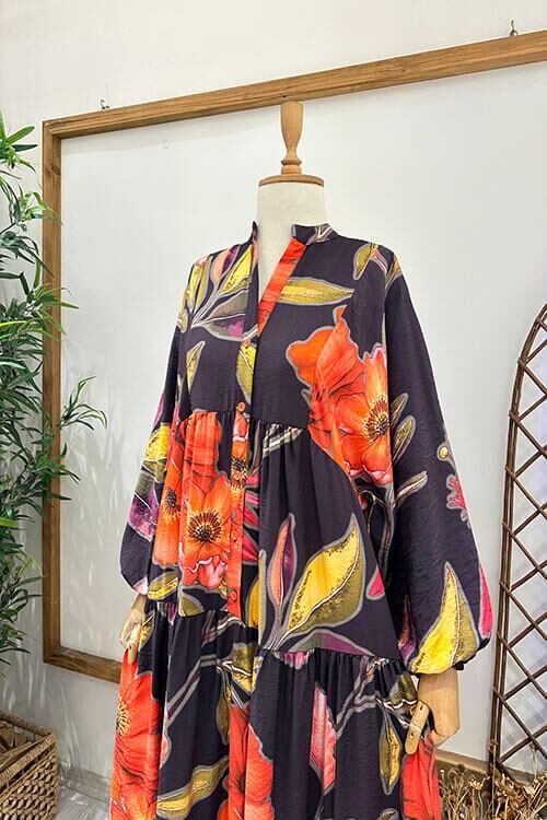 BEGONVİL ELBİSE Siyah