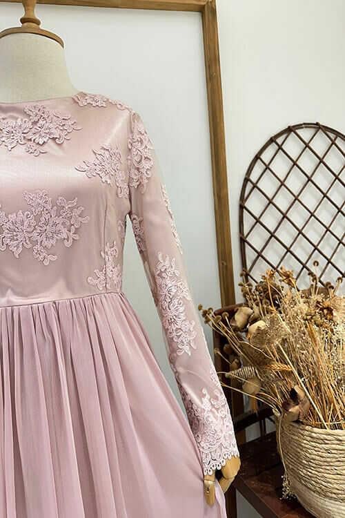 BÜZGÜLLÜ ŞİFON ELBİSE Gönül Kolat