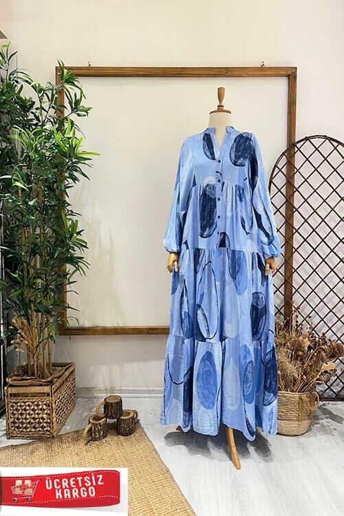 CİRCLE ELBİSE Mavi