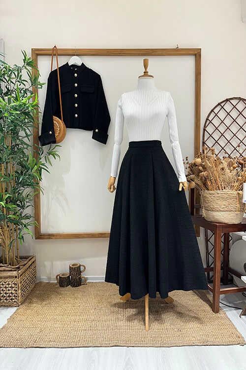 GARNİLİ ŞANEL TAKIM Siyah