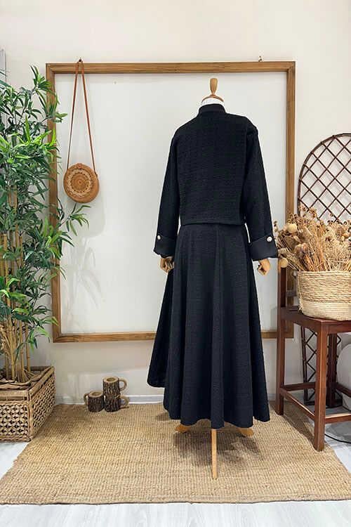 GARNİLİ ŞANEL TAKIM Siyah