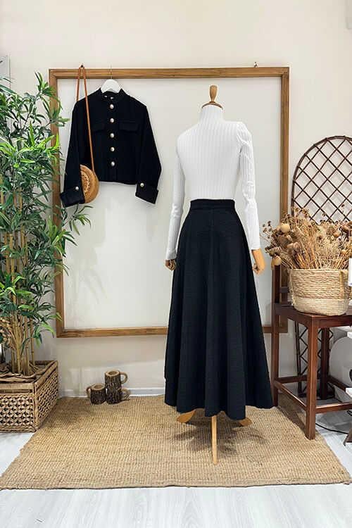 GARNİLİ ŞANEL TAKIM Siyah