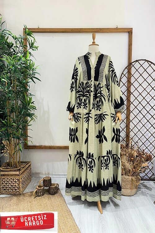 HELİN ELBİSE Vizon Siyah