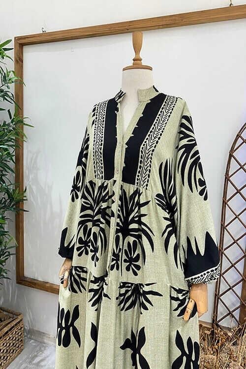 HELİN ELBİSE Vizon Siyah