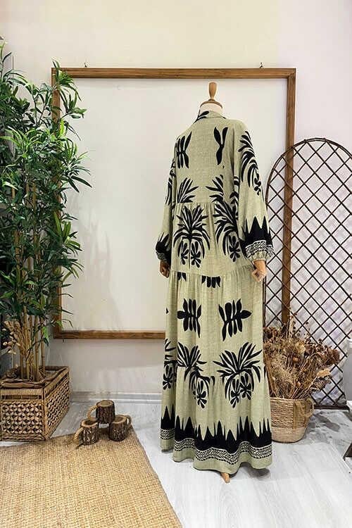 HELİN ELBİSE Vizon Siyah