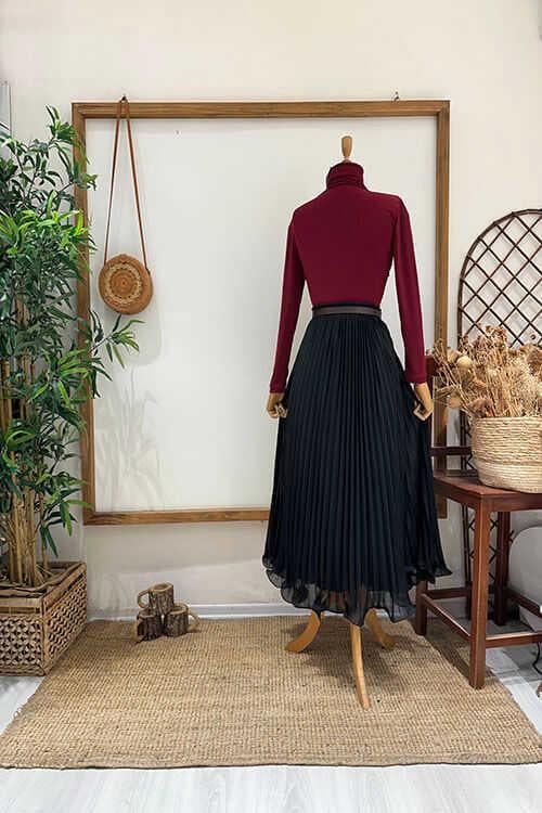 HEVİN ŞİFON ETEK Siyah