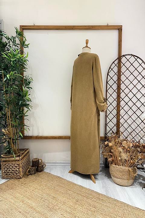 İTHAL TAŞLI ELBİSE Kahve