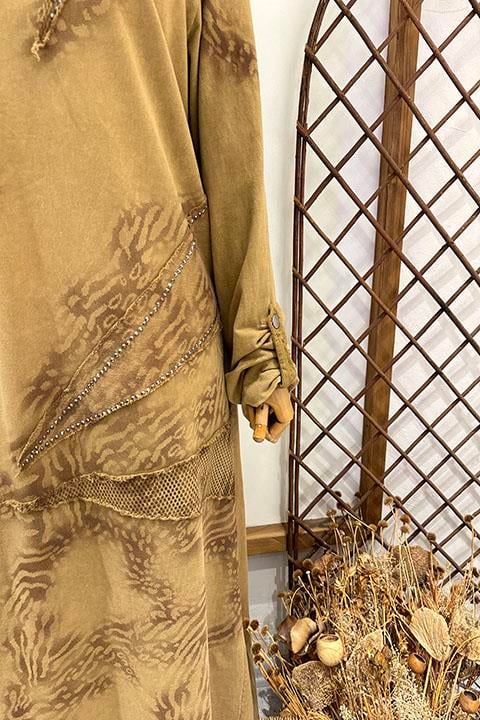 İTHAL TAŞLI ELBİSE Kahve