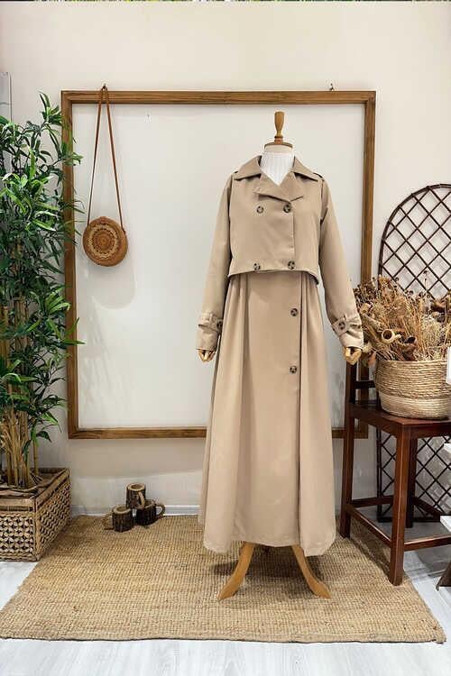 JİLE TRENÇ CEKET Camel