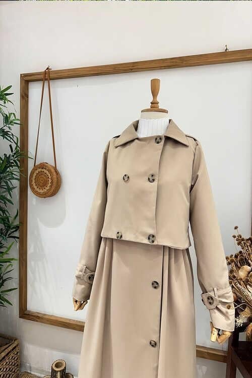 JİLE TRENÇ CEKET Camel