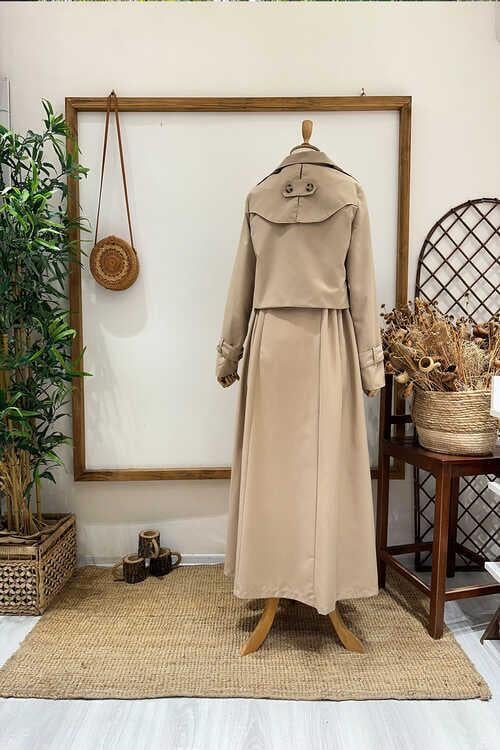 JİLE TRENÇ CEKET Camel