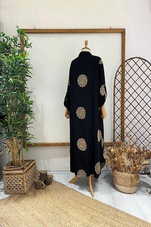 KETEN TURA PANTOLONLU TAKIM Siyah