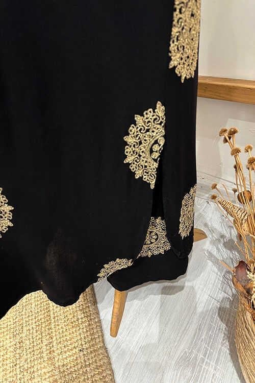 KETEN TURA PANTOLONLU TAKIM Siyah