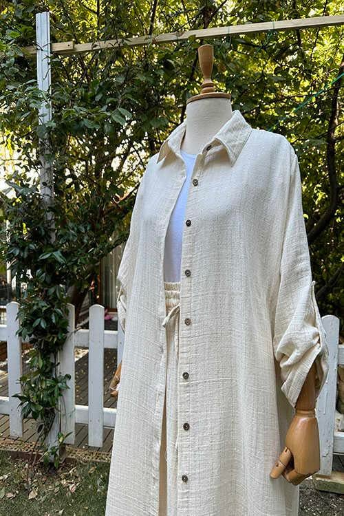 KETEN YALDIZ ÇİZGİLİ PANTOLON TAKIM