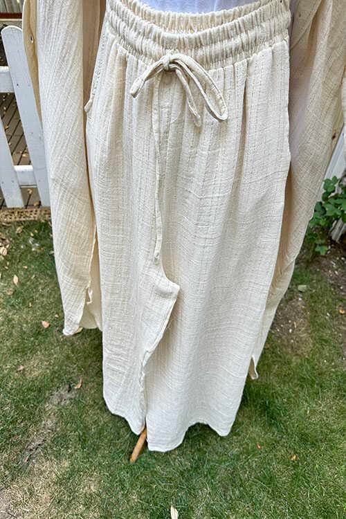 KETEN YALDIZ ÇİZGİLİ PANTOLON TAKIM