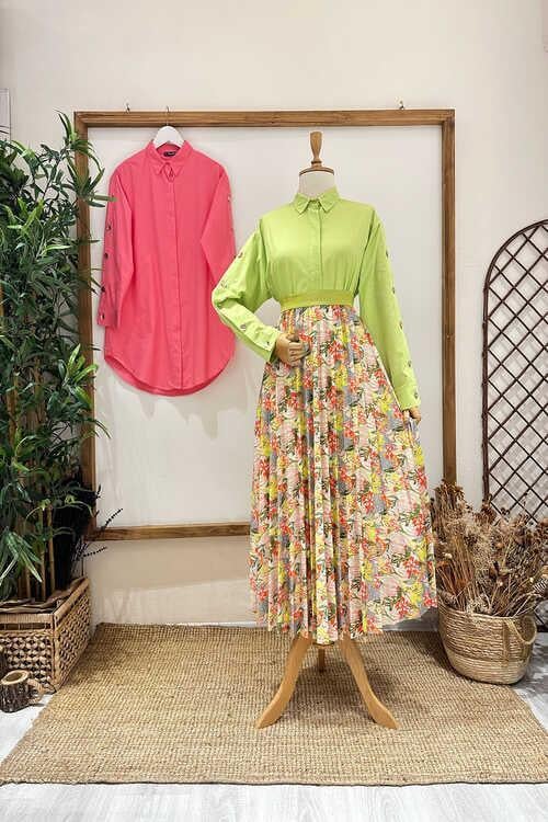 Kolu Düğmeli Boyfriend Gömlek