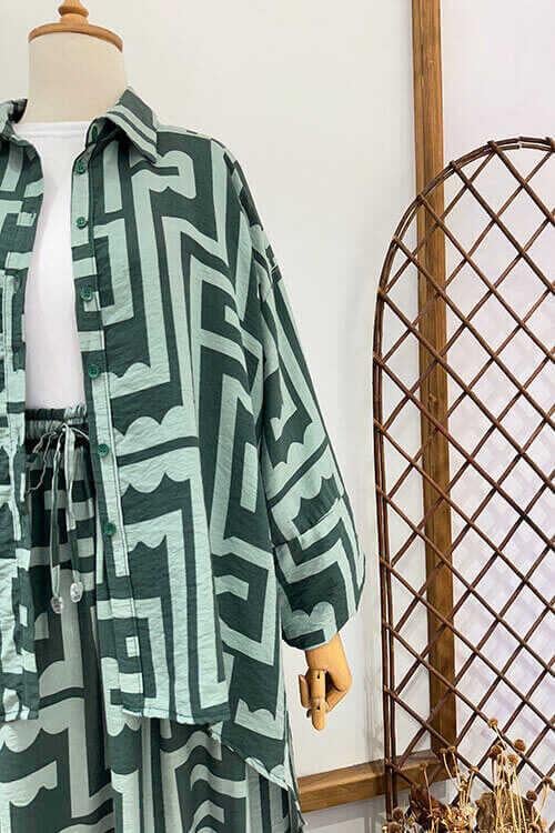 LABİRENT ETEKLİ TAKIM Yeşil