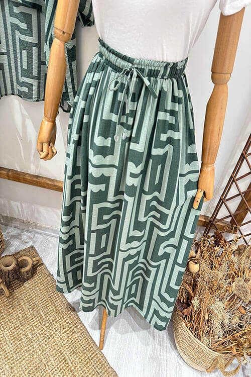 LABİRENT ETEKLİ TAKIM Yeşil