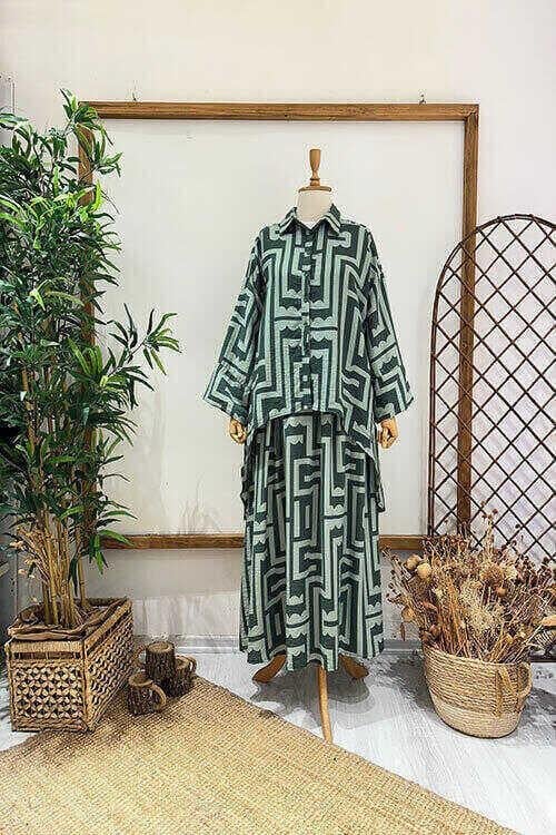 LABİRENT ETEKLİ TAKIM Yeşil