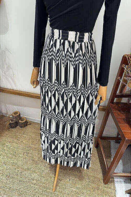 LADEN GEOMETRİK ETEK Siyah