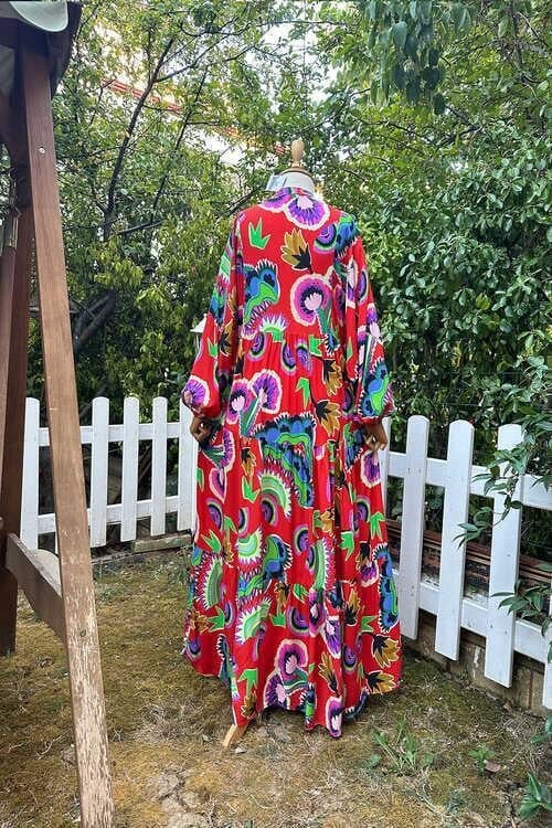 LALE ELBİSE  KIRMIZI