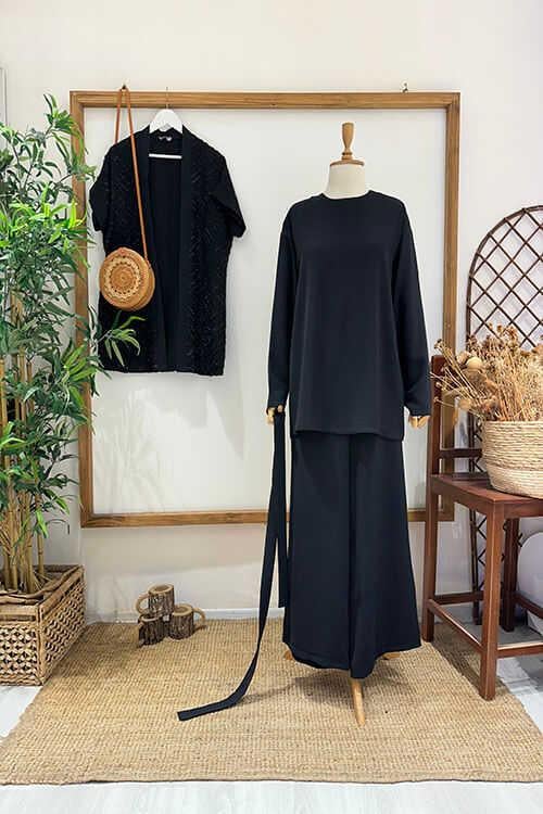 LARA 3 LÜ TAKIM Siyah