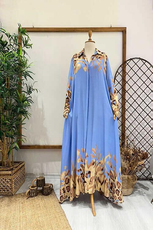 LİON GÖMLEK ELBİSE Mavi