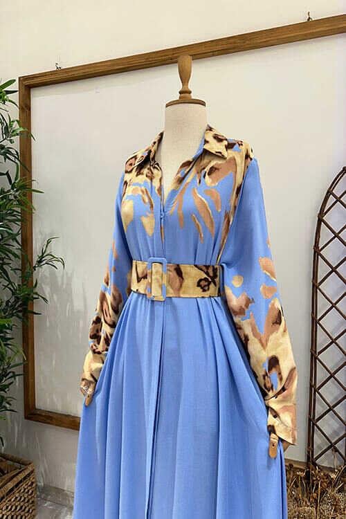 LİON GÖMLEK ELBİSE Mavi