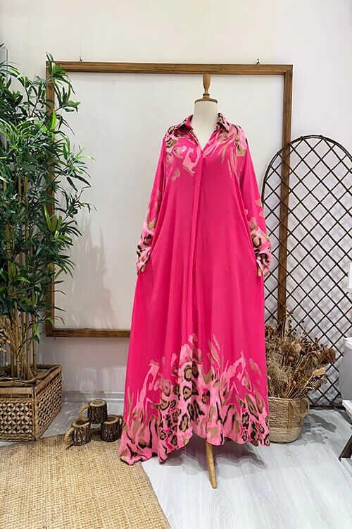 LİON GÖMLEK ELBİSE Pembe