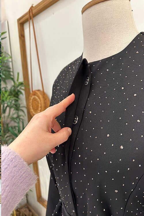 MAHPERİ TAŞLI TAKIM Siyah