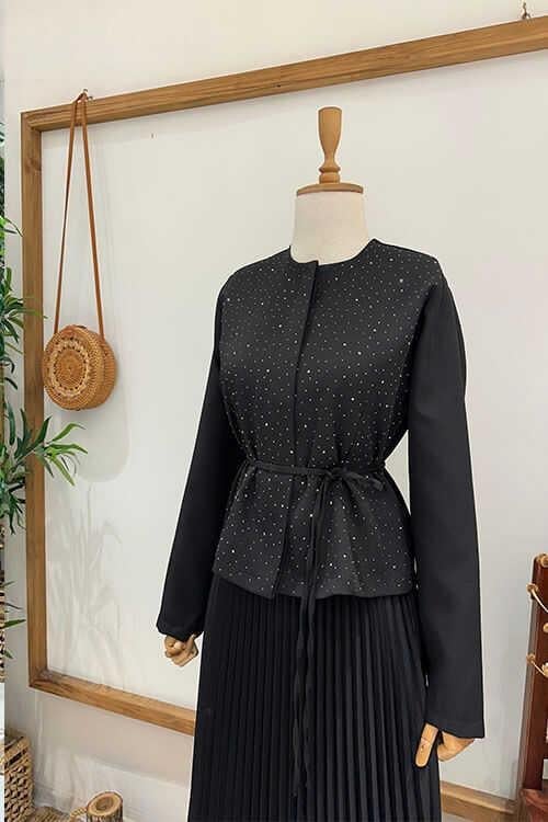 MAHPERİ TAŞLI TAKIM Siyah