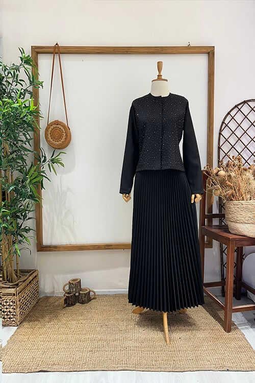 MAHPERİ TAŞLI TAKIM Siyah