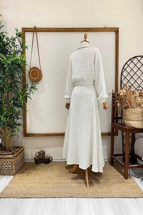 MİNİ CEKET ŞANEL TAKIM Beyaz