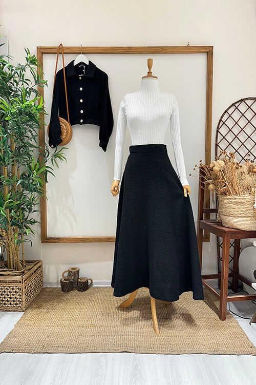 MİNİ CEKET ŞANEL TAKIM Siyah