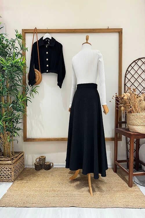 MİNİ CEKET ŞANEL TAKIM Siyah