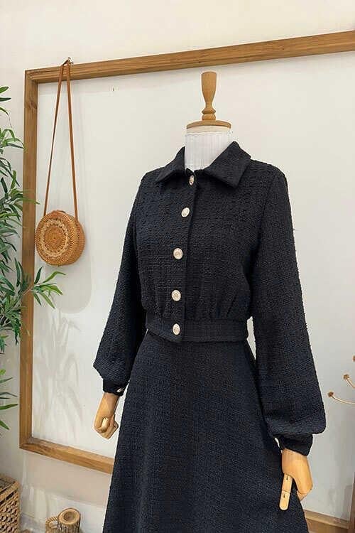 MİNİ CEKET ŞANEL TAKIM Siyah