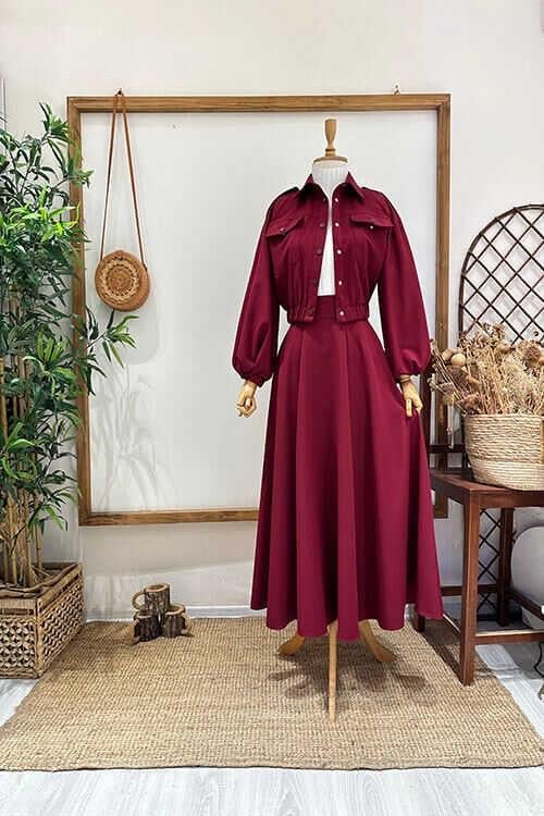 MİNİ CEKET TAKIM Bordo