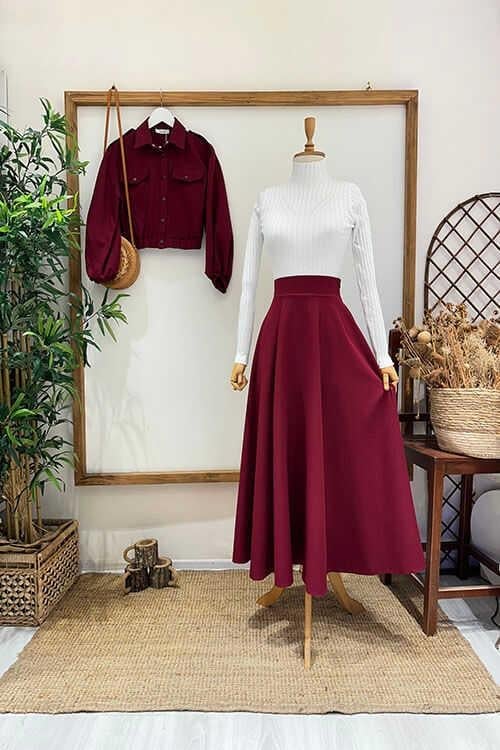 MİNİ CEKET TAKIM Bordo