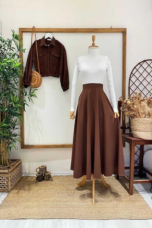 MİNİ CEKET TAKIM Kahve