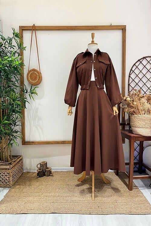 MİNİ CEKET TAKIM Kahve