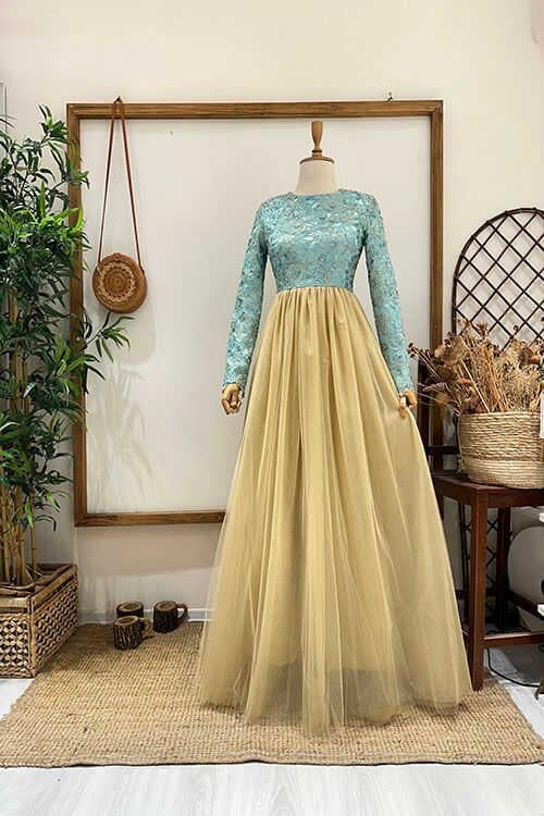 PAYETLİ TÜLLÜ ABİYE Gönül Kolat