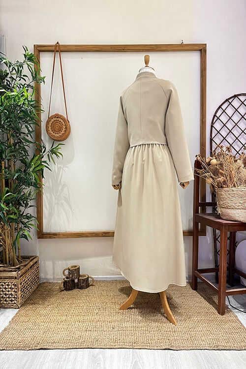 PELERİNLİ CEKET TAKIM Taş