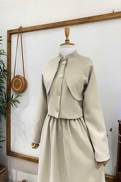 PELERİNLİ CEKET TAKIM Taş