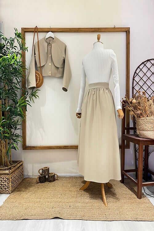 PELERİNLİ CEKET TAKIM Taş