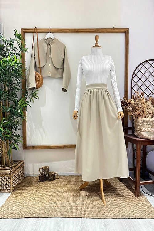 PELERİNLİ CEKET TAKIM Taş